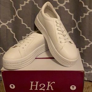 White platform sneakers
